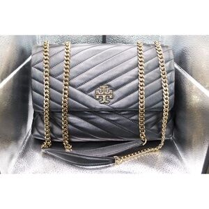 Tory Burch Kira Chevron Convertible Shoulder Bag Black